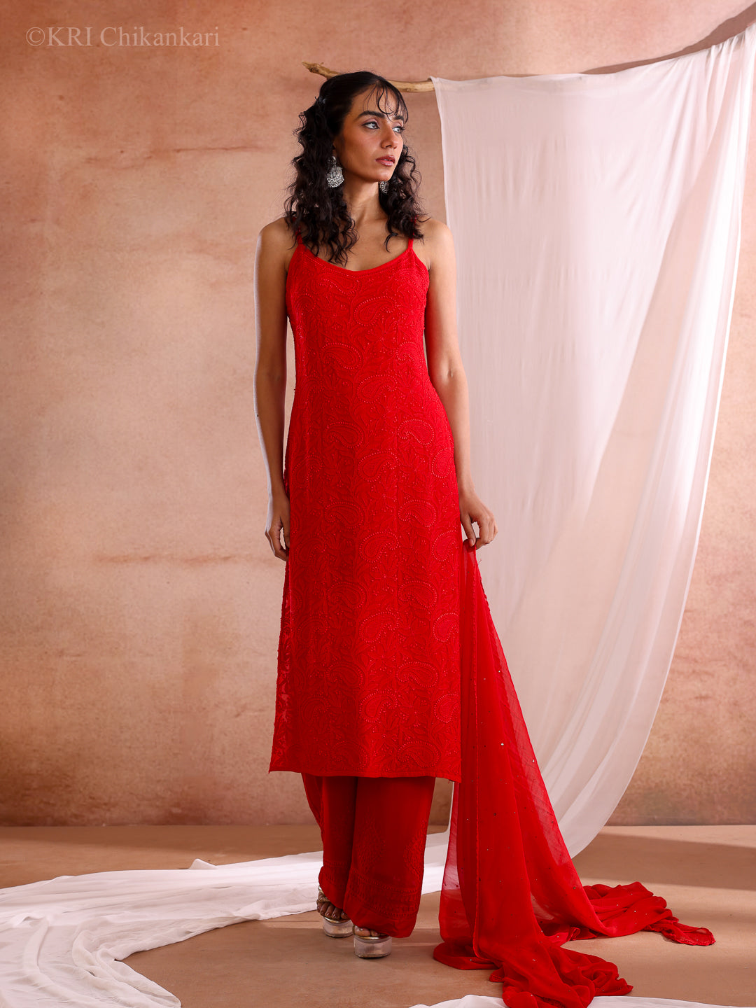 RUMI RED GEORGETTE KURTA