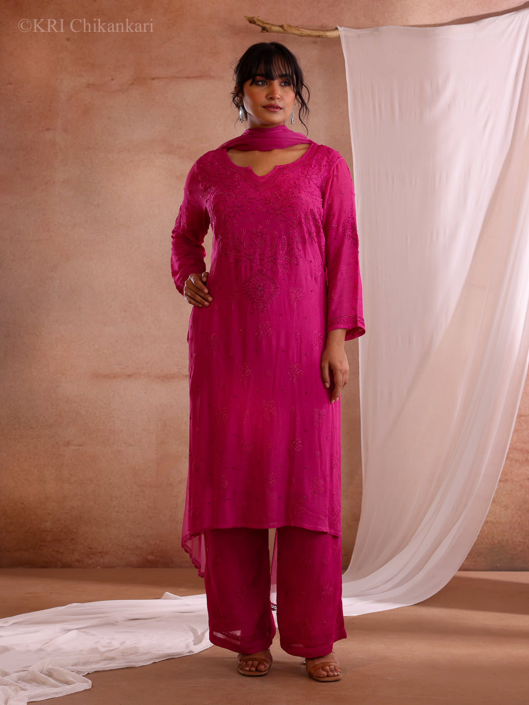 RANI PLUM CREPE GEORGETTE KURTA