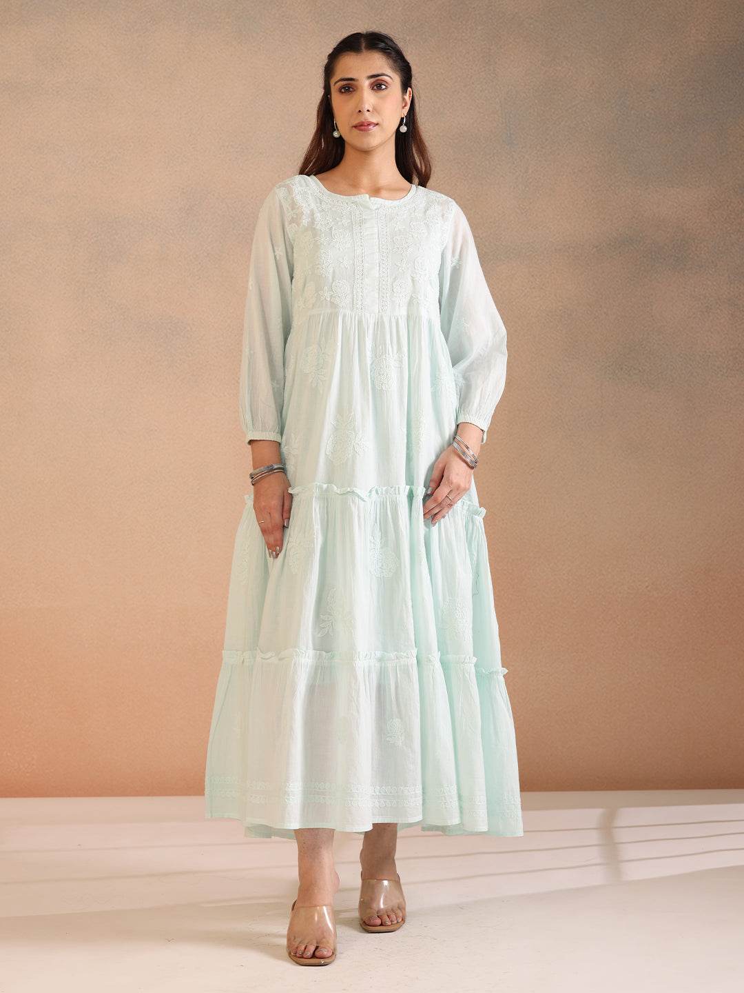 REVA MULMUL DRESS - KRI CHIKANKARI