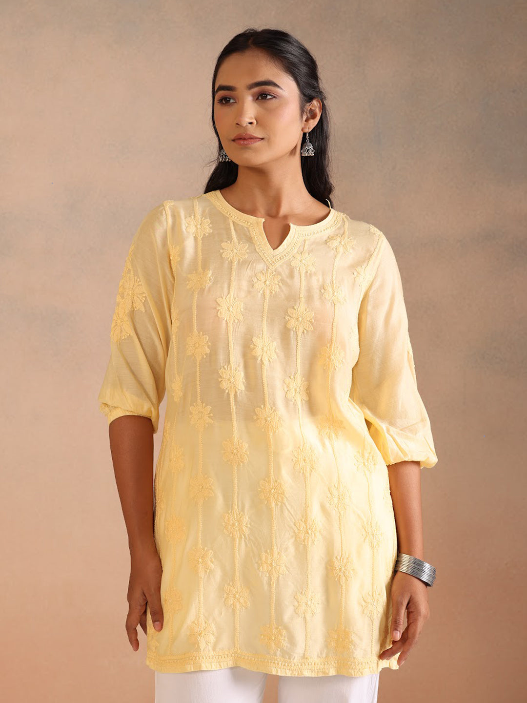 KIRAN YELLOW MUSLIN TOP