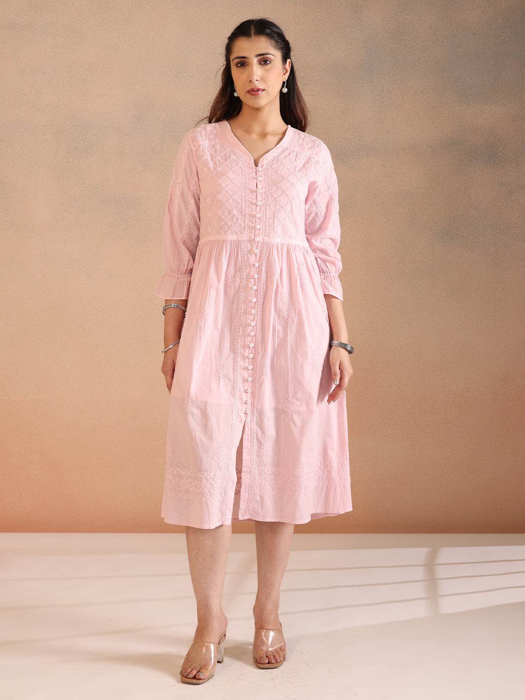 SIFAR COTTON DRESS - KRI CHIKANKARI