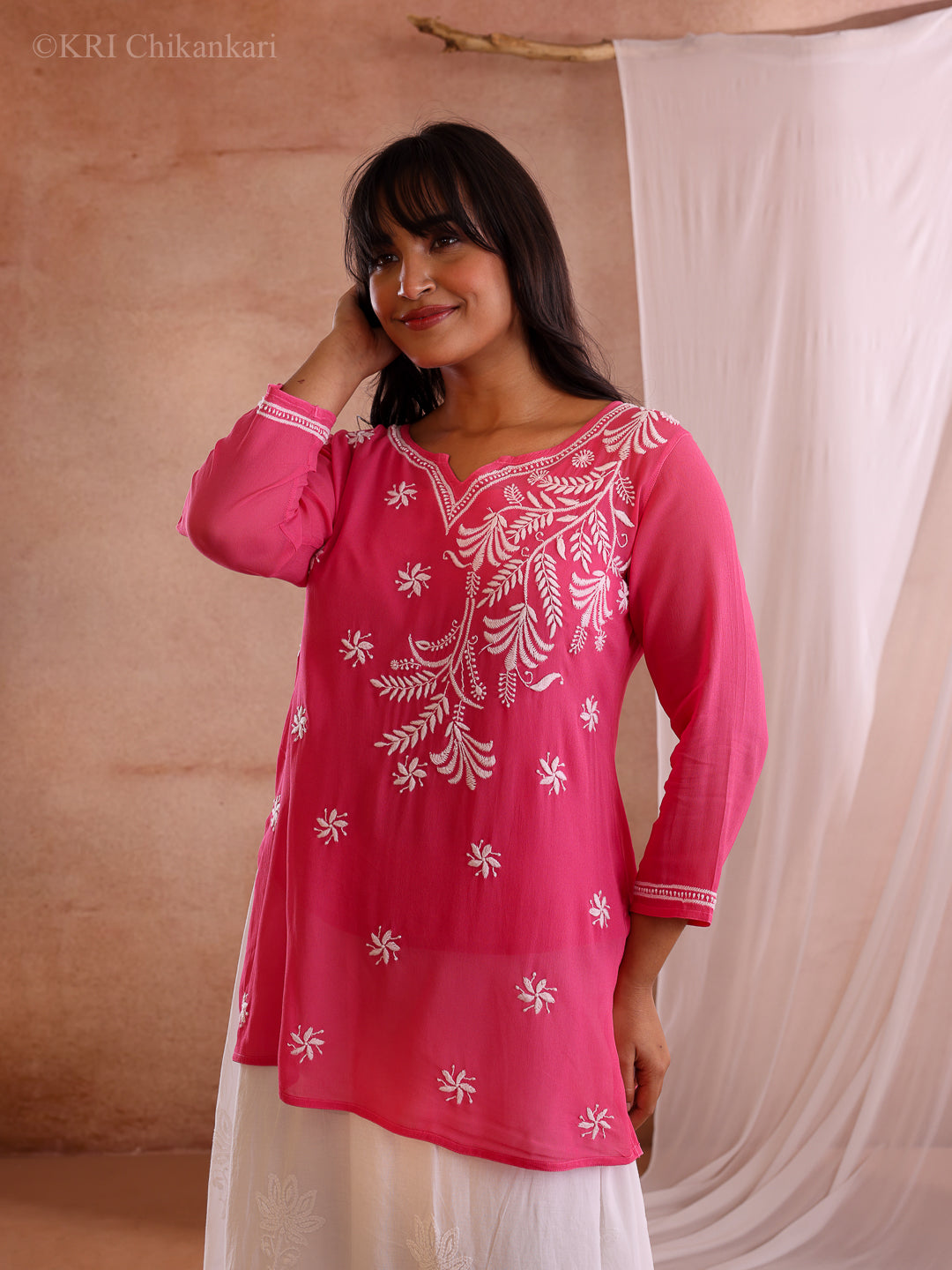 GULMOHAR MAGENTA GEORGETTE TOP
