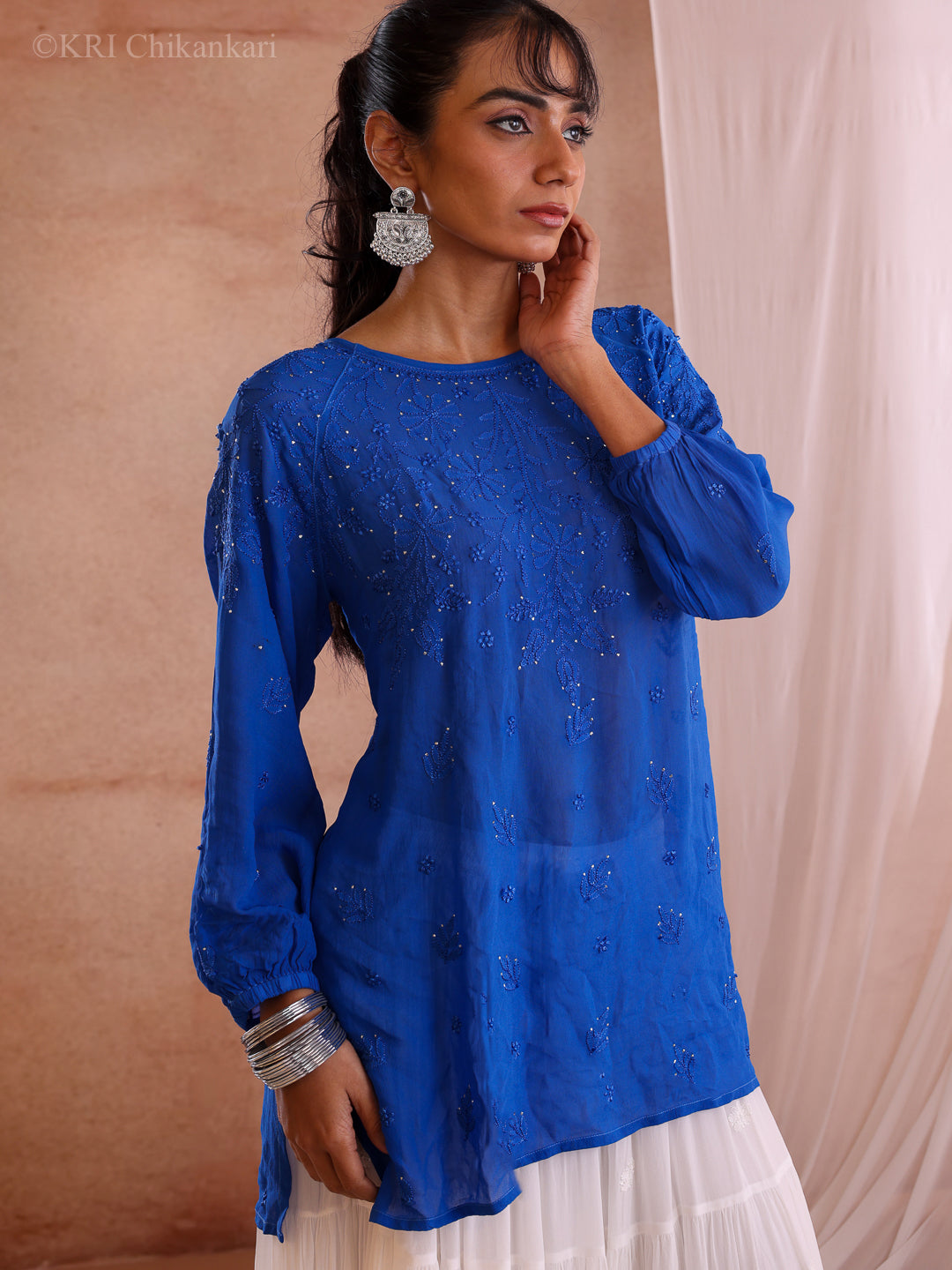 HAAR BLUE GEORGETTE TOP