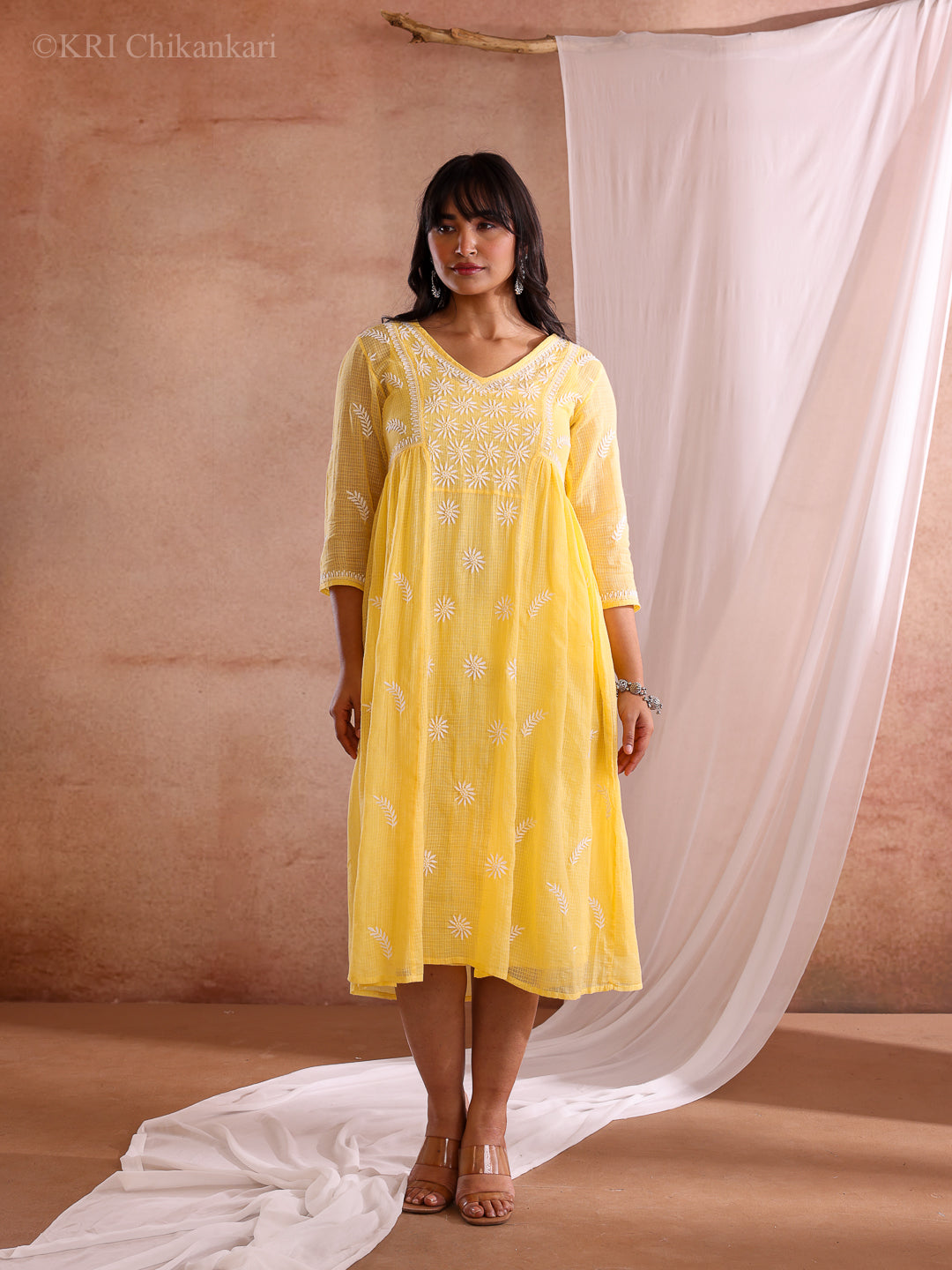 ADYA YELLOW KOTA DRESS