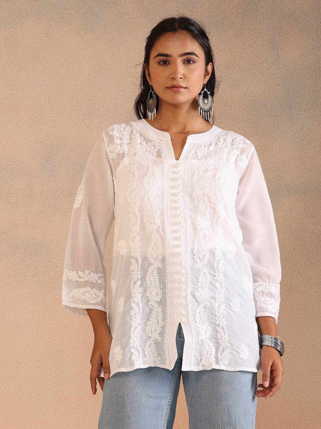 NOURA COTTON TOP - KRI CHIKANKARI