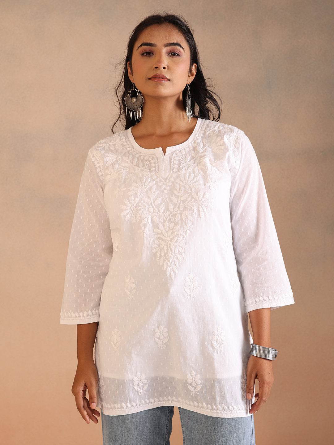 BAIZA COTTON TOP - KRI CHIKANKARI