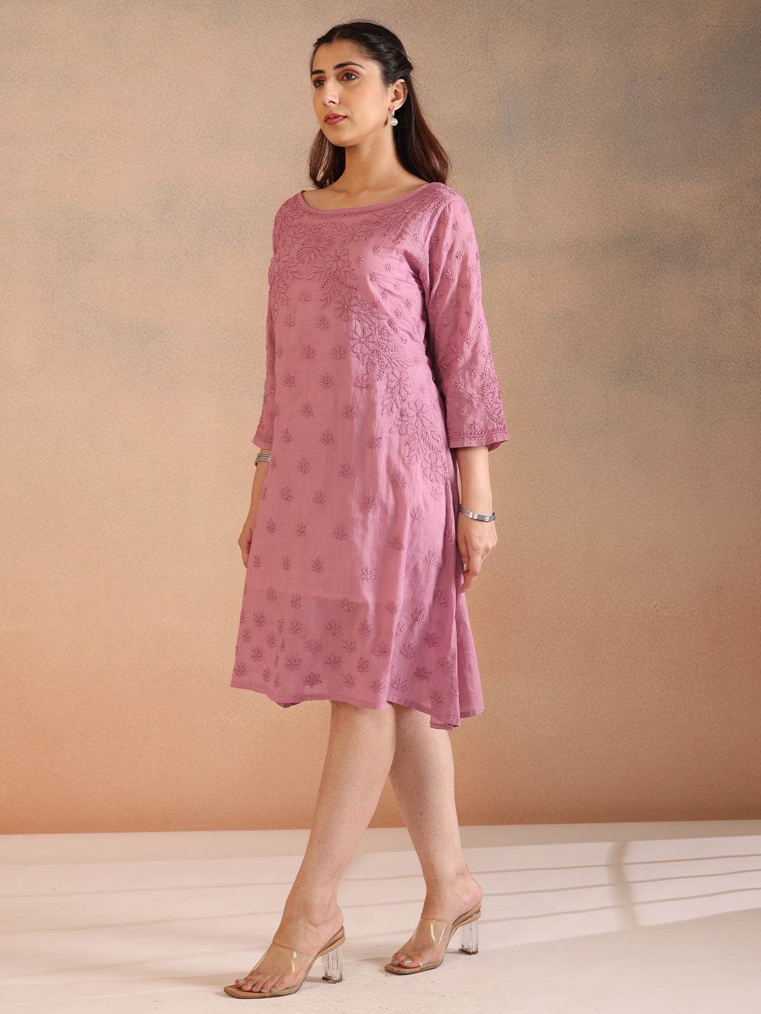 YASRA MULMUL DRESS - KRI CHIKANKARI