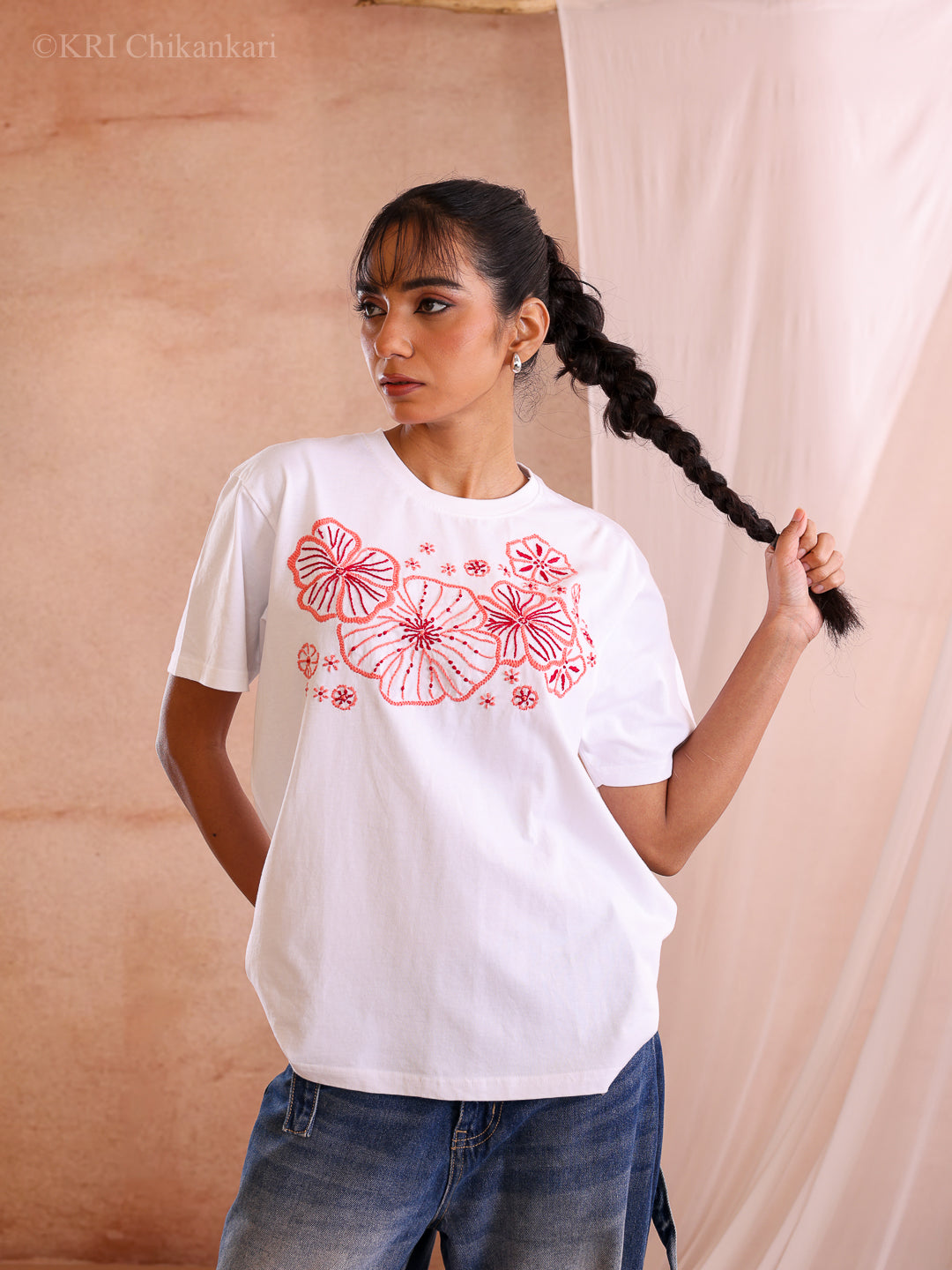ARIVA WHITE COTTON T-SHIRT
