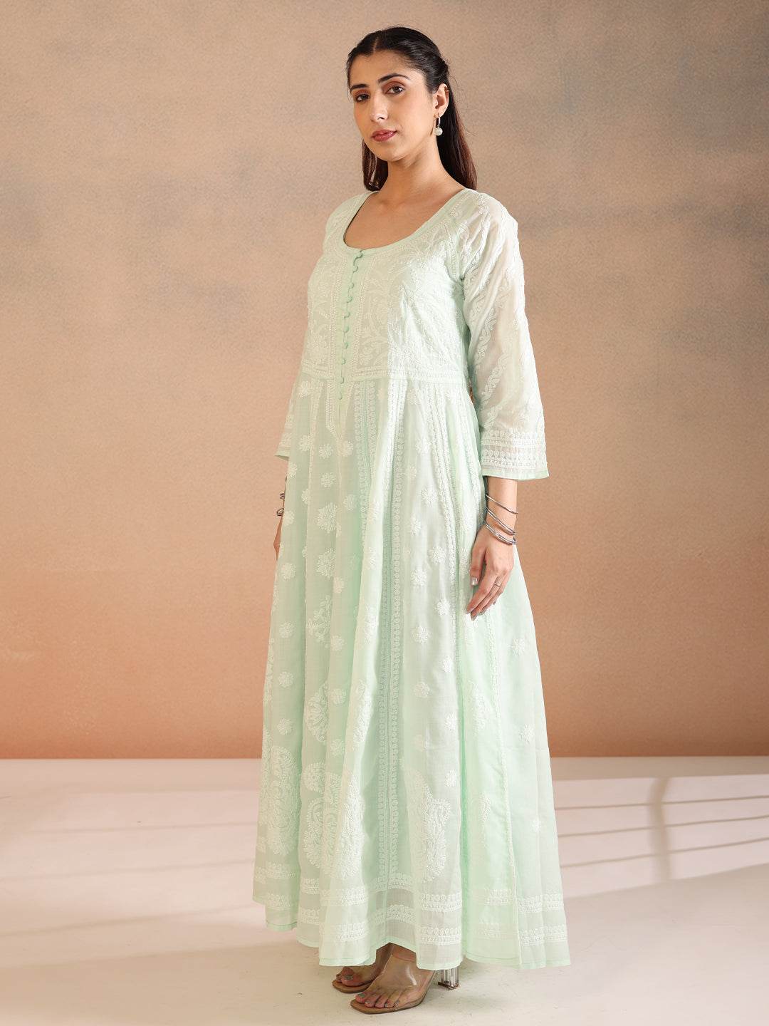 ANOKHI COTTON ANARKALI - KRI CHIKANKARI