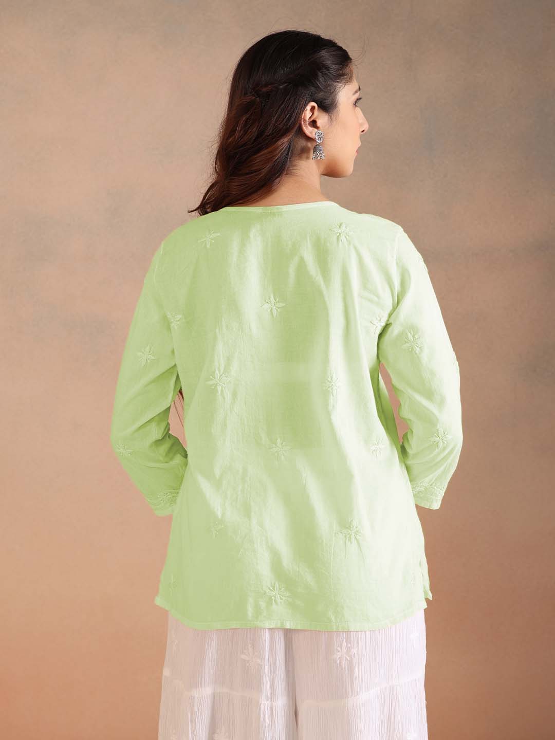 SAHRA MULMUL NEON GREEN TOP