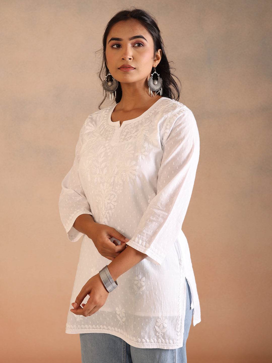 BAIZA COTTON TOP - KRI CHIKANKARI