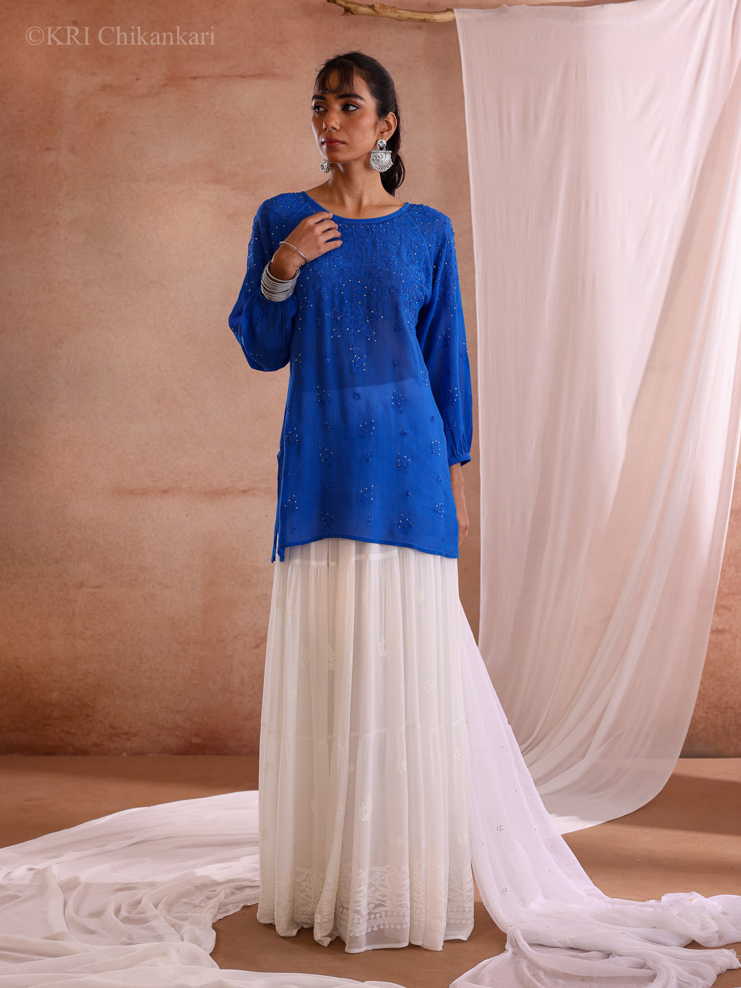 HAAR BLUE GEORGETTE TOP