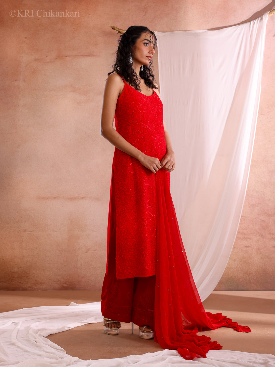 RUMI RED GEORGETTE KURTA