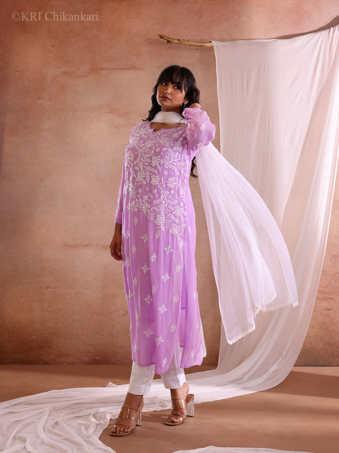 VARSHA LILAC GEORGETTE KURTA