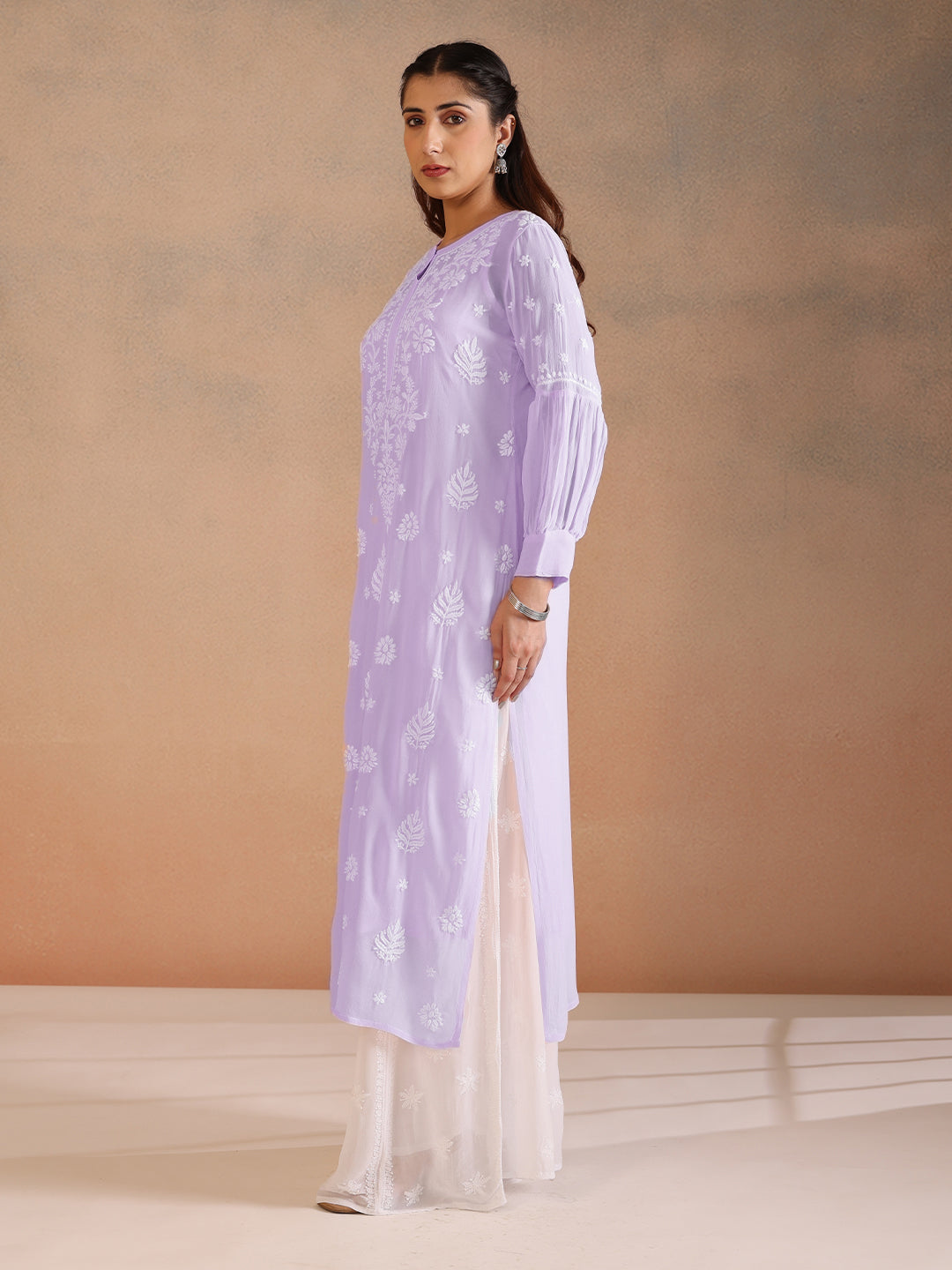 NILOFER GEORGETTE PURPLE KURTA