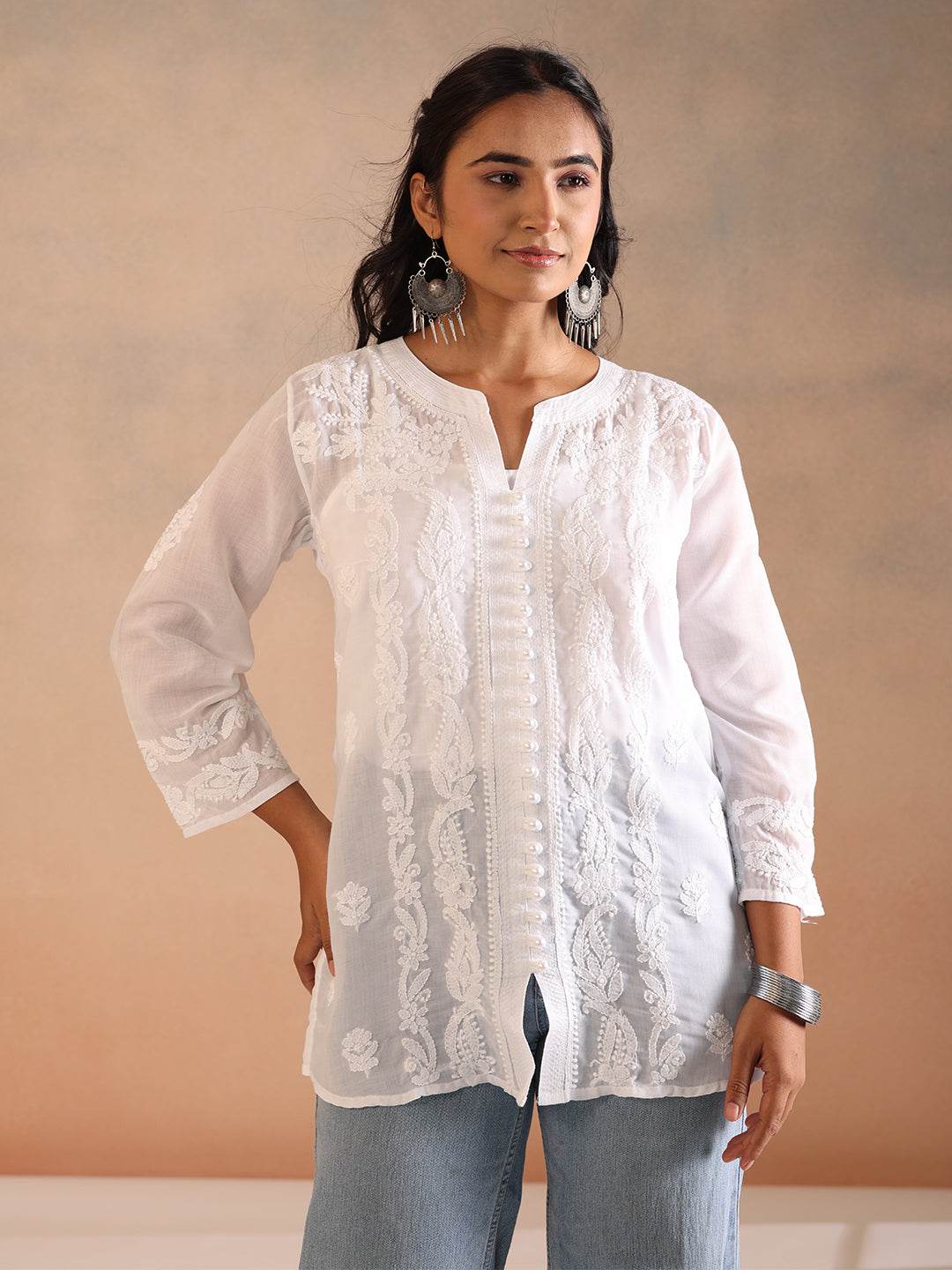 NOURA COTTON TOP - KRI CHIKANKARI