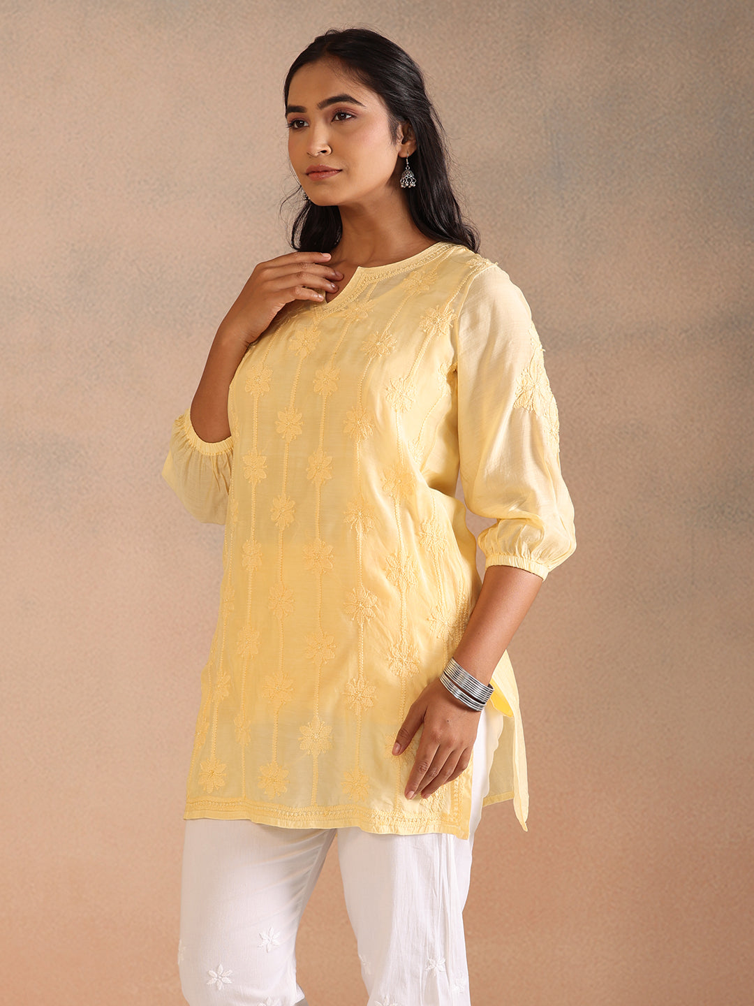 KIRAN YELLOW MUSLIN TOP