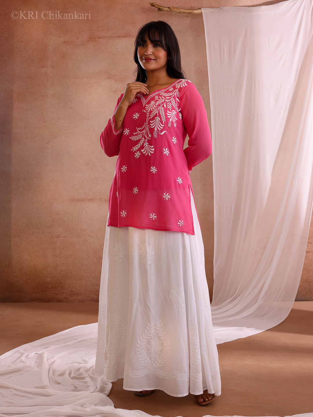 GULMOHAR MAGENTA GEORGETTE TOP
