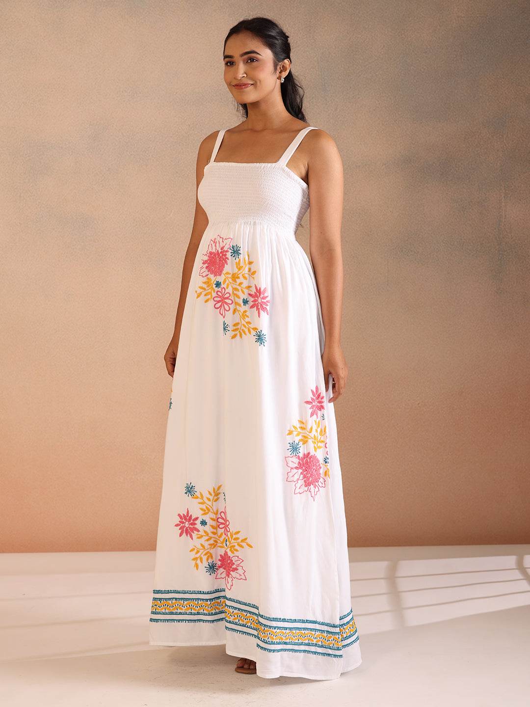 SUFRA RAYON DRESS - KRI CHIKANKARI