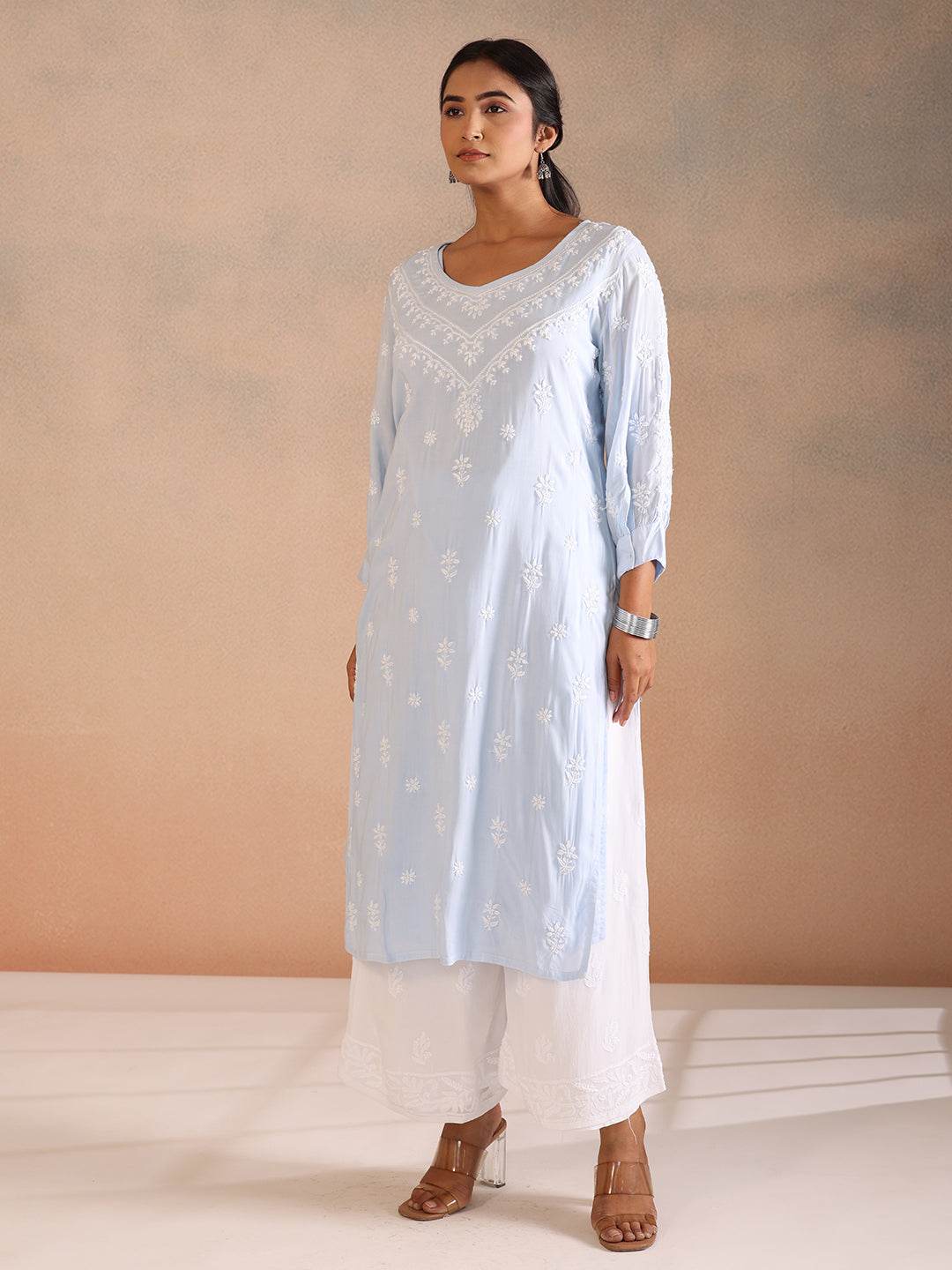 RISAL MODAL KURTA - KRI CHIKANKARI