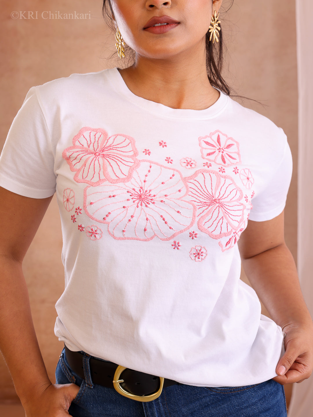 ARIVA WHITE COTTON T-SHIRT