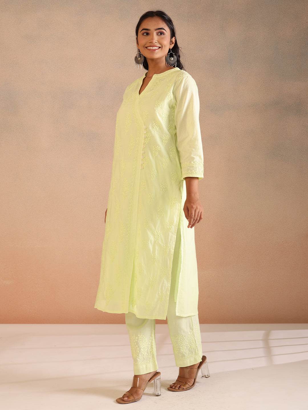 MEHEK COTTON CO-ORD SET - KRI CHIKANKARI