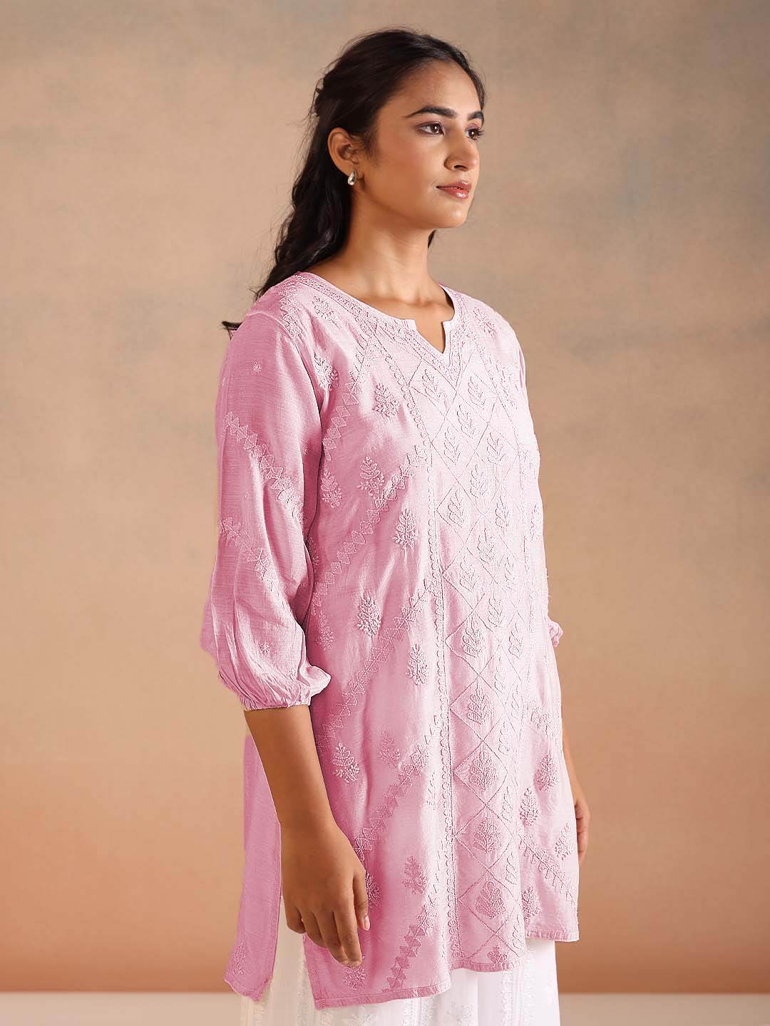 ABIRA MUSLIN TOP - KRI CHIKANKARI