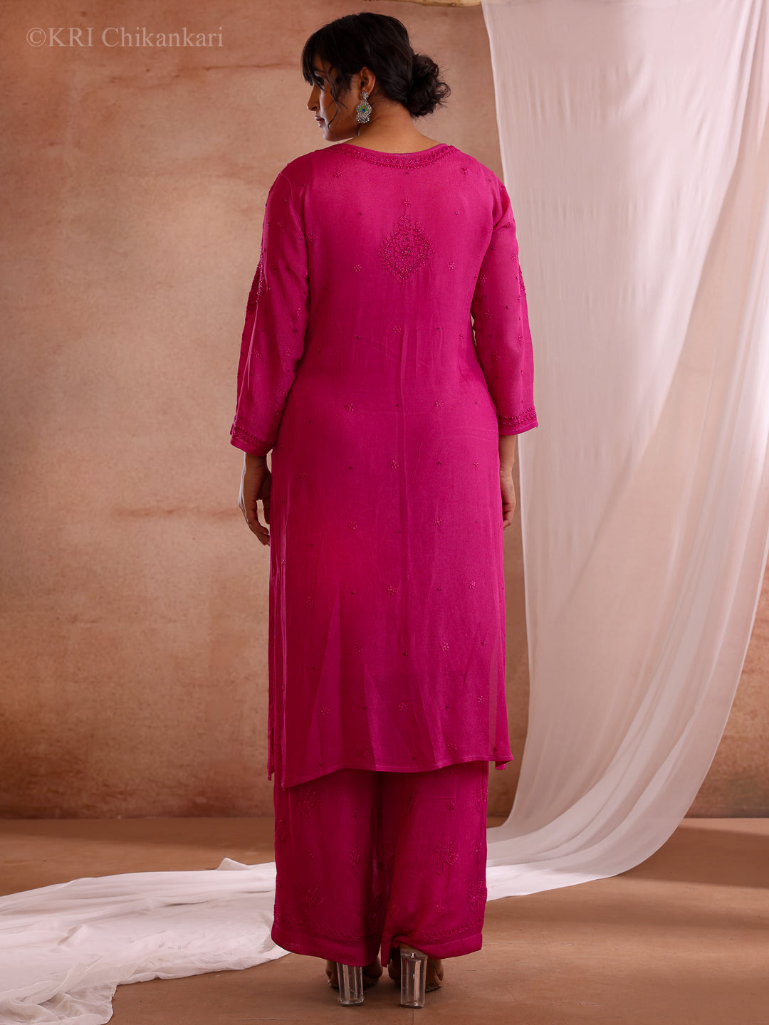 RANI PLUM CREPE GEORGETTE KURTA