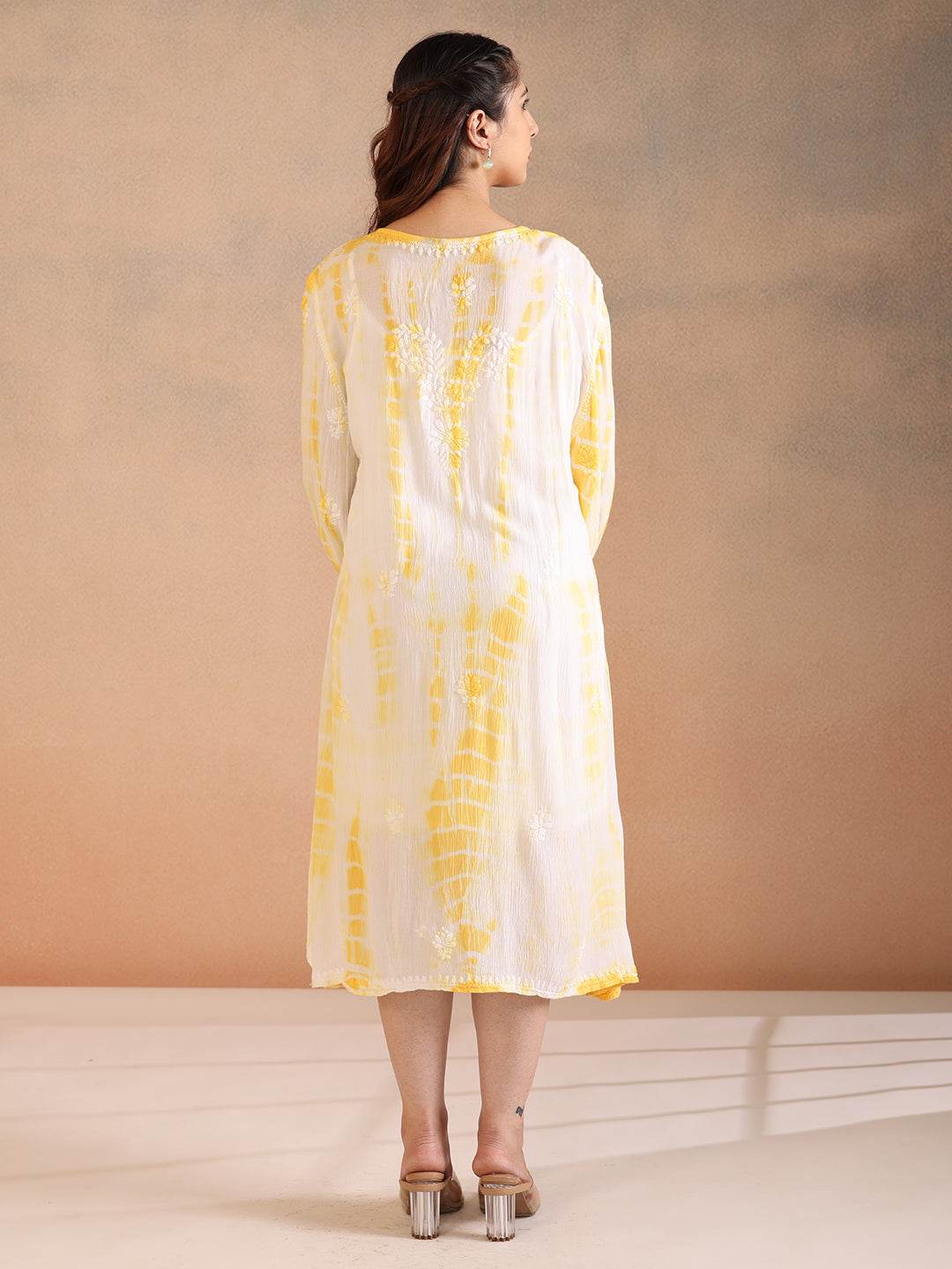 LEHER RAYON DRESS - KRI CHIKANKARI