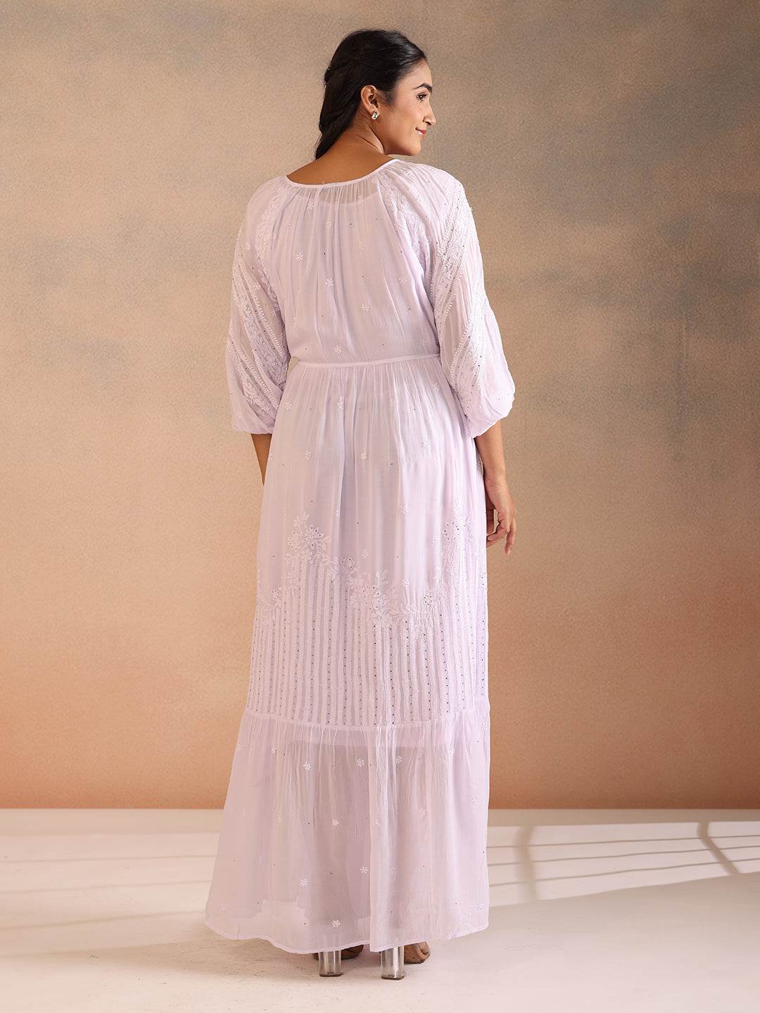 RAVINA GEORGETTE DRESS - KRI CHIKANKARI