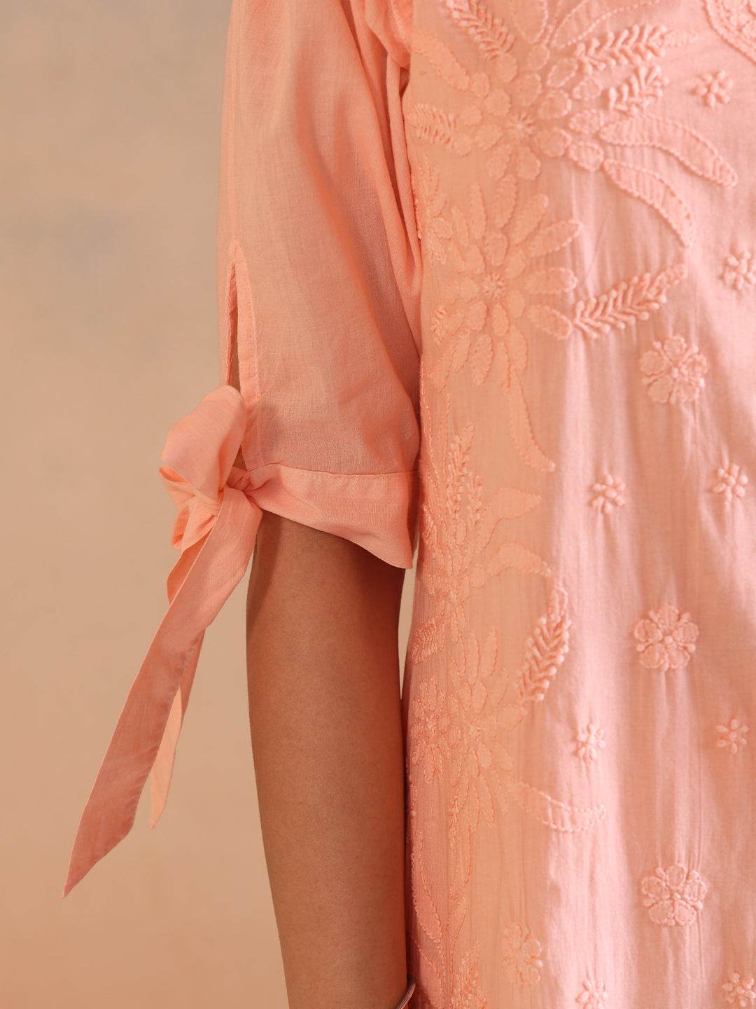 SAANJH COTTON KURTA - KRI CHIKANKARI