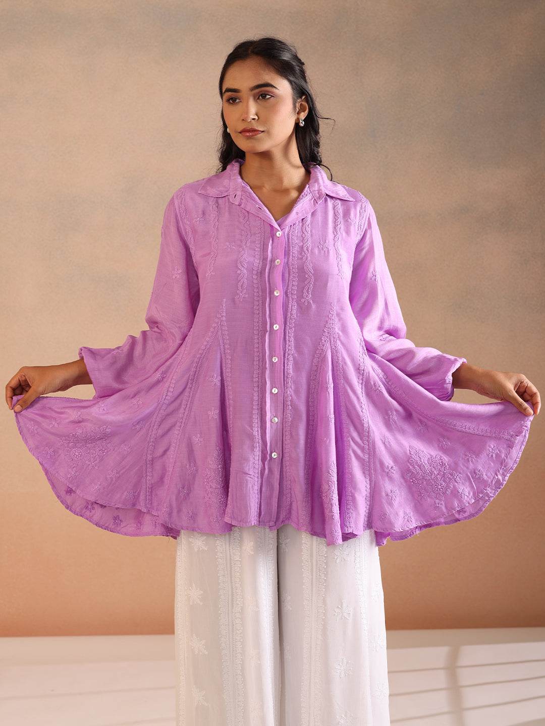 FARAA MUSLIN TOP - KRI CHIKANKARI