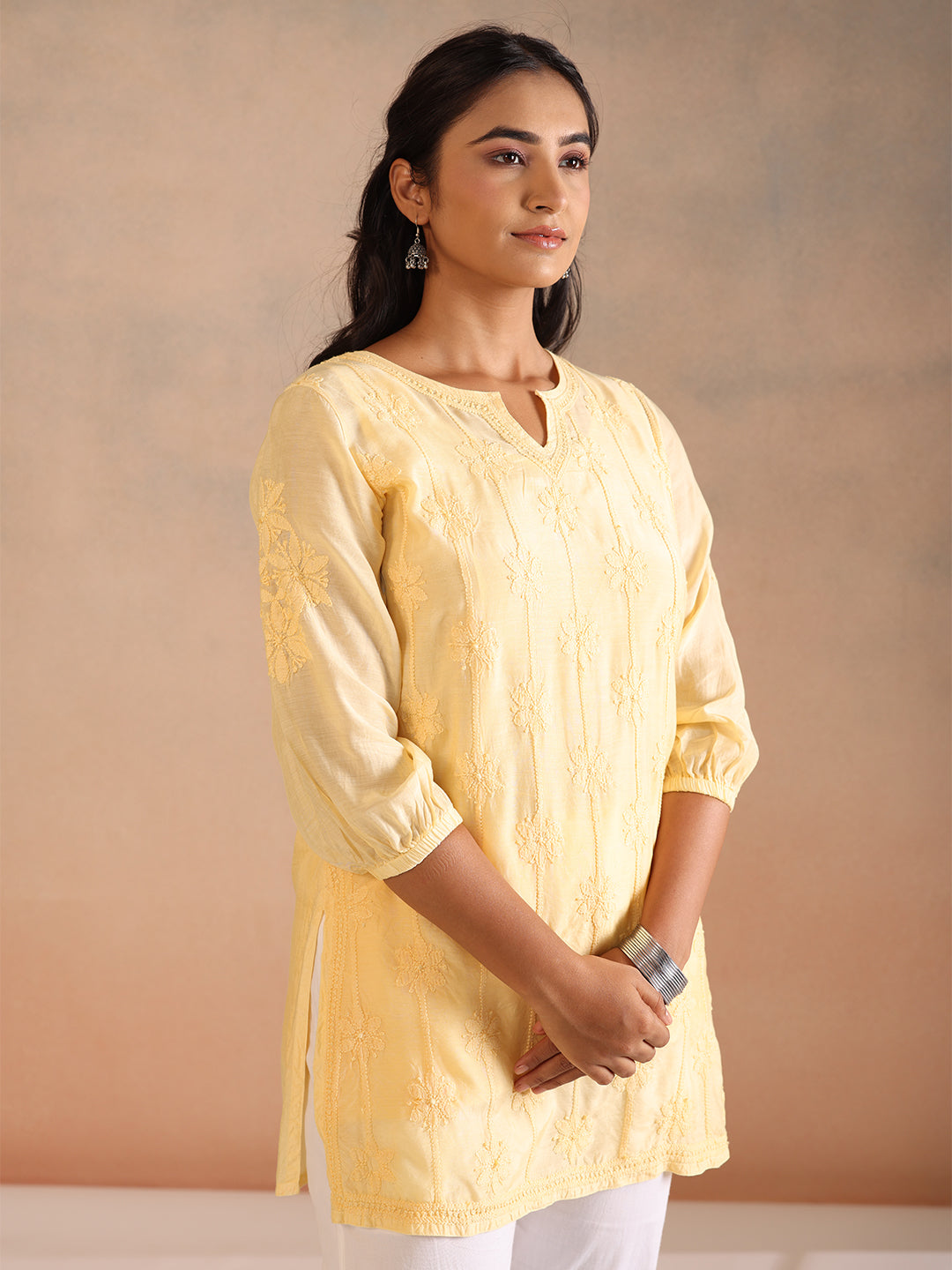 KIRAN YELLOW MUSLIN TOP