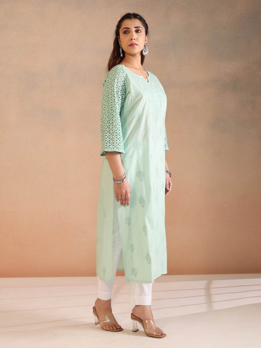 MINAAR COTTON KURTA - KRI CHIKANKARI