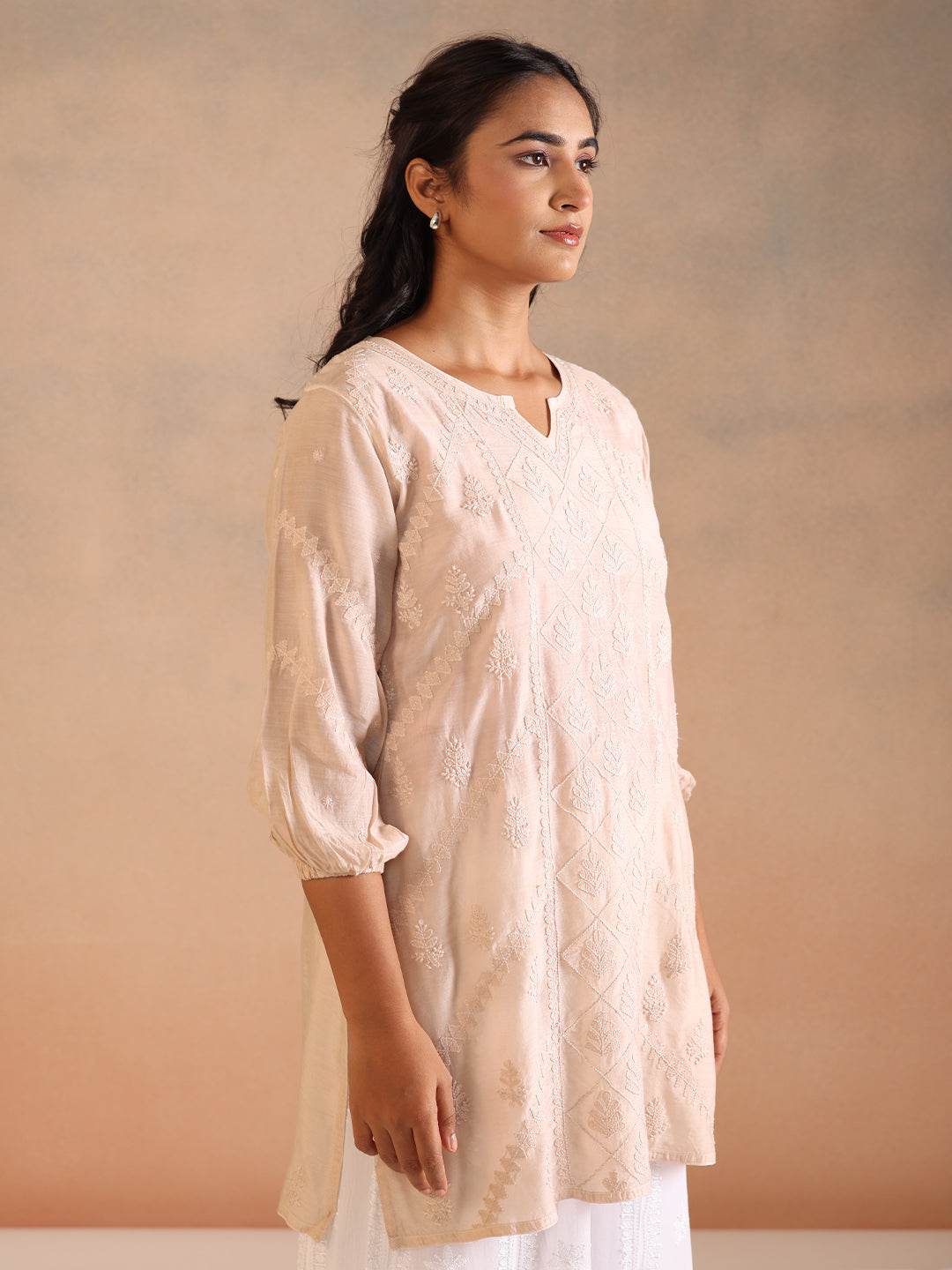 ABIRA MUSLIN TOP - KRI CHIKANKARI