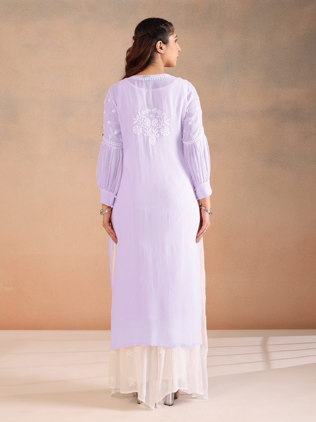 NILOFER GEORGETTE PURPLE KURTA