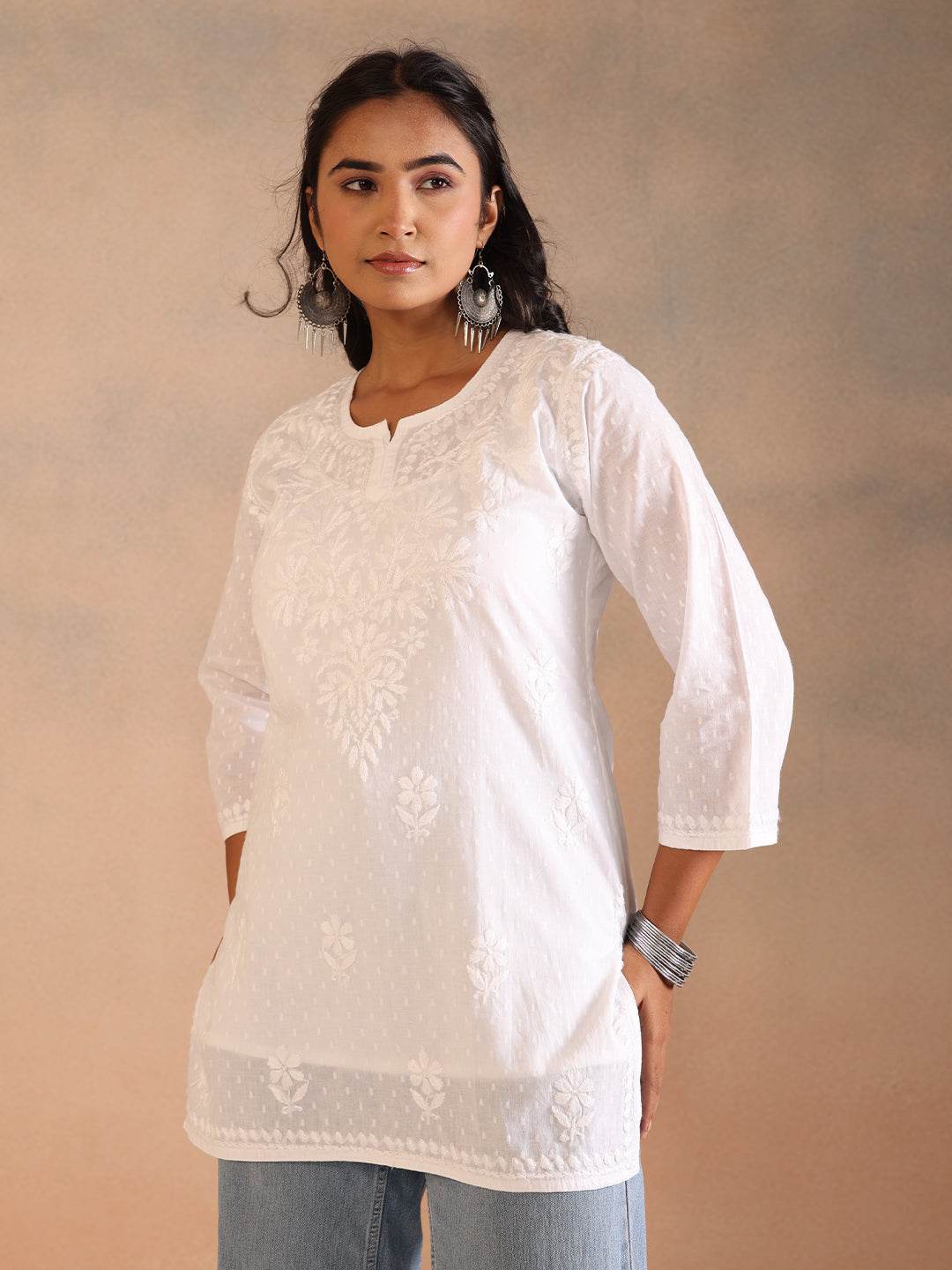 BAIZA COTTON TOP - KRI CHIKANKARI
