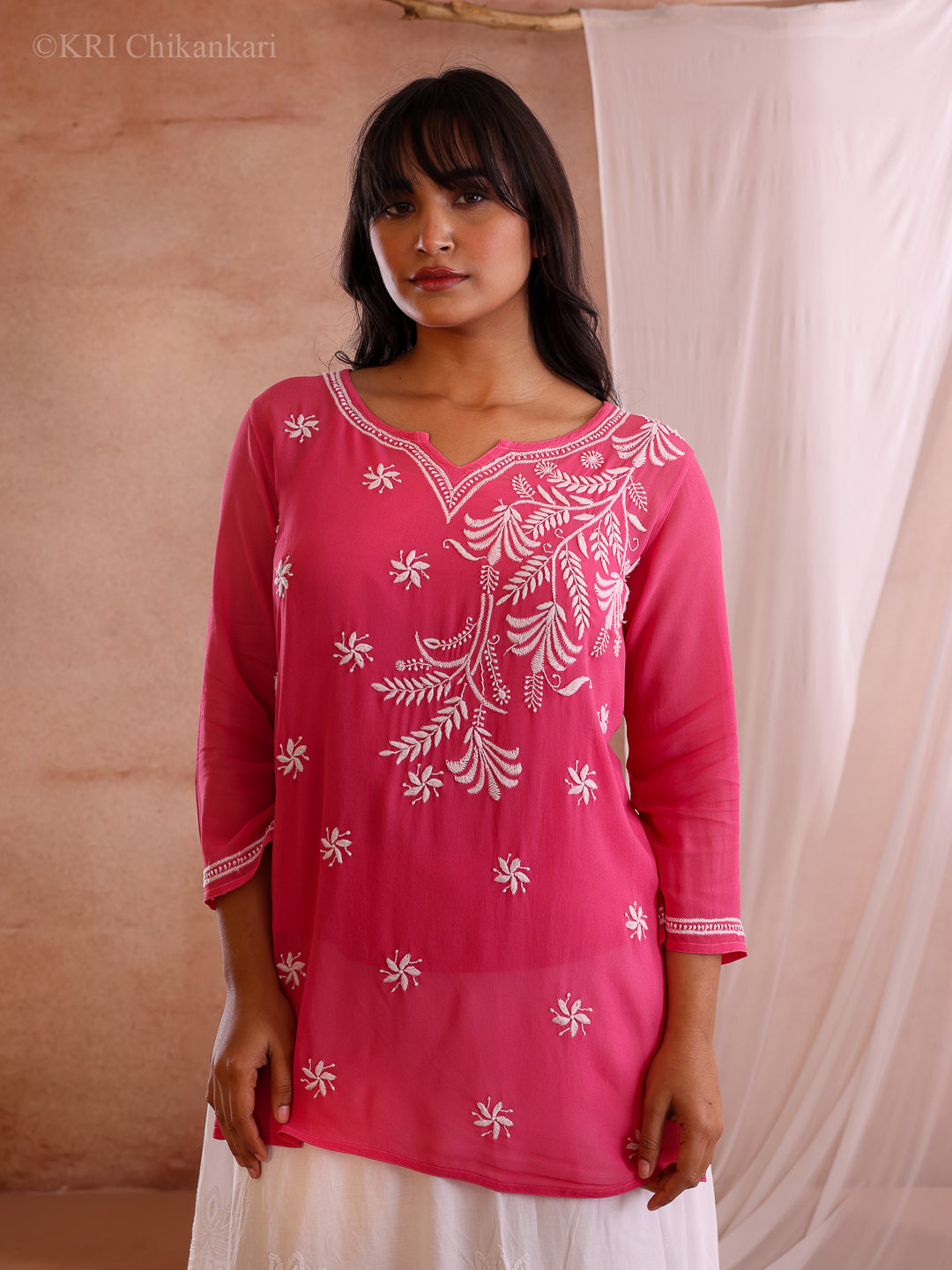 GULMOHAR MAGENTA GEORGETTE TOP