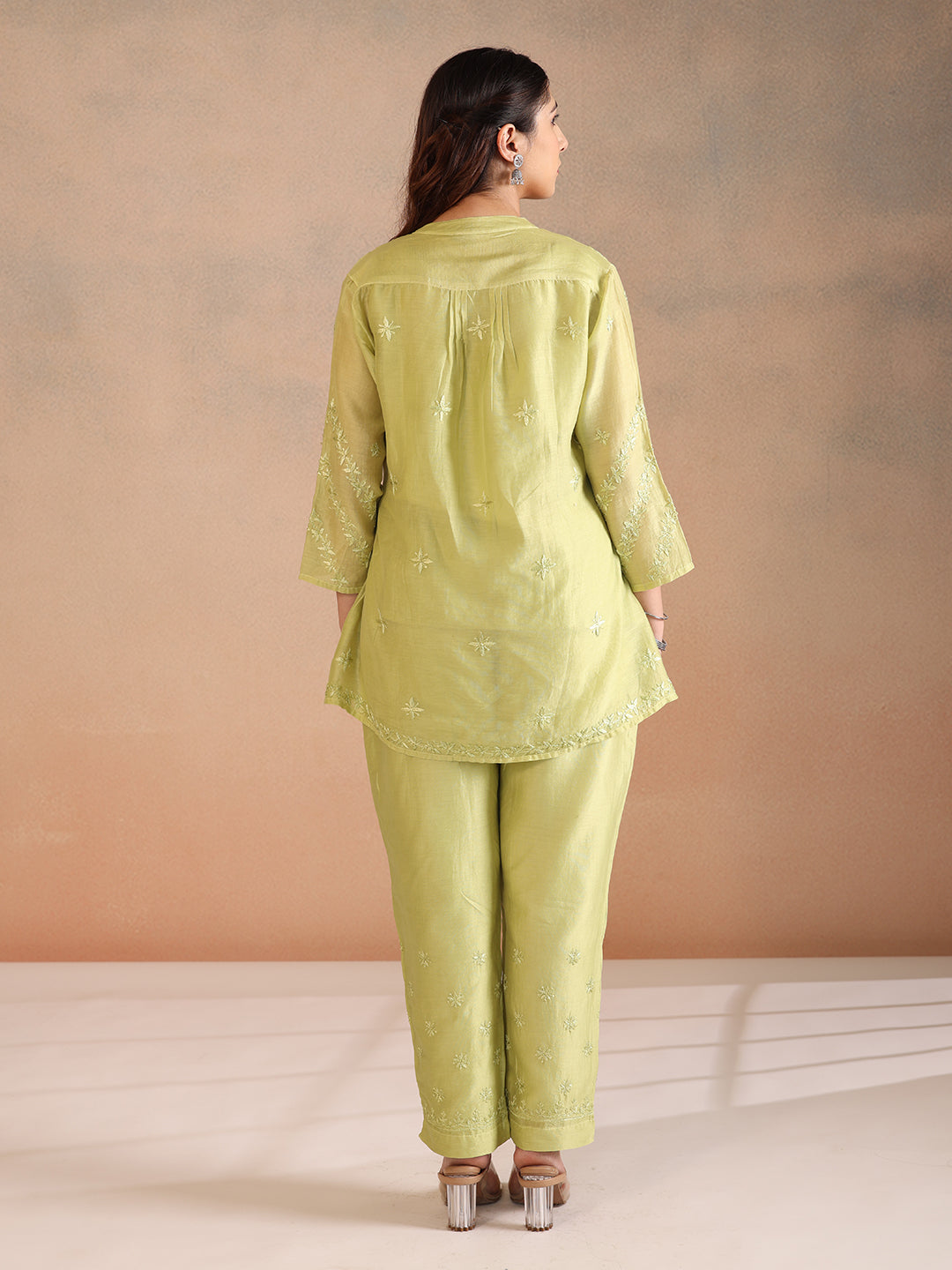 ZUBA CHANDERI GREEN CO-ORD SET