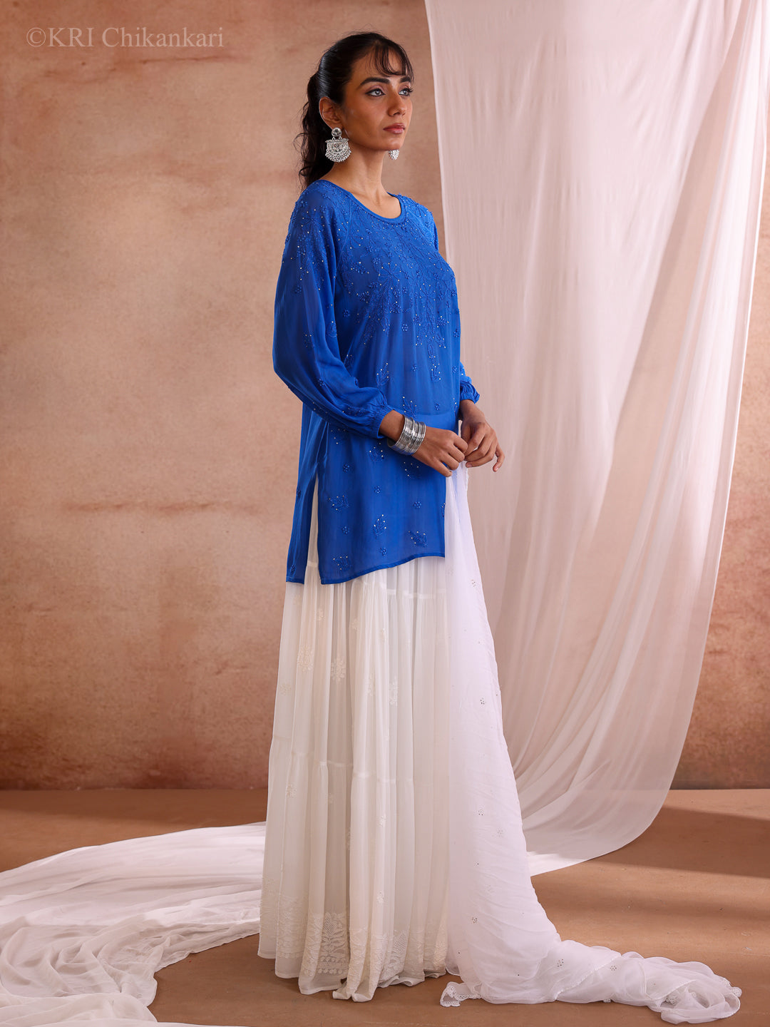 HAAR BLUE GEORGETTE TOP