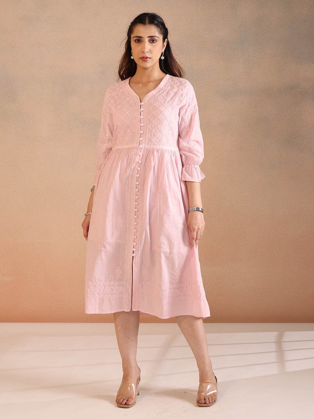 SIFAR COTTON DRESS - KRI CHIKANKARI