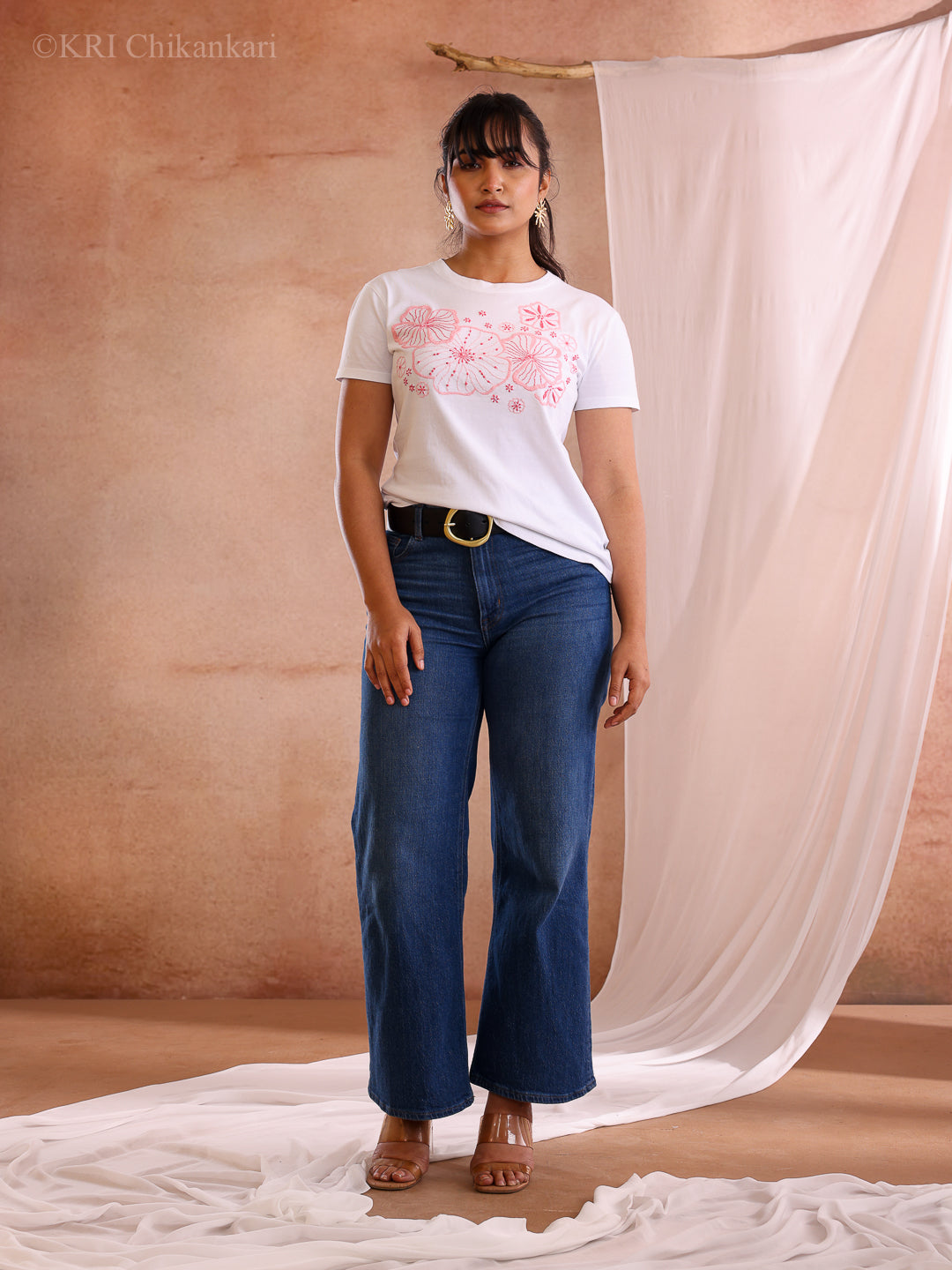 ARIVA WHITE COTTON T-SHIRT