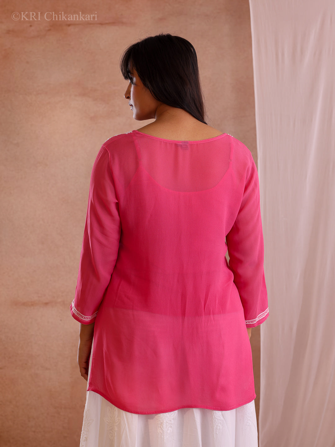 GULMOHAR MAGENTA GEORGETTE TOP