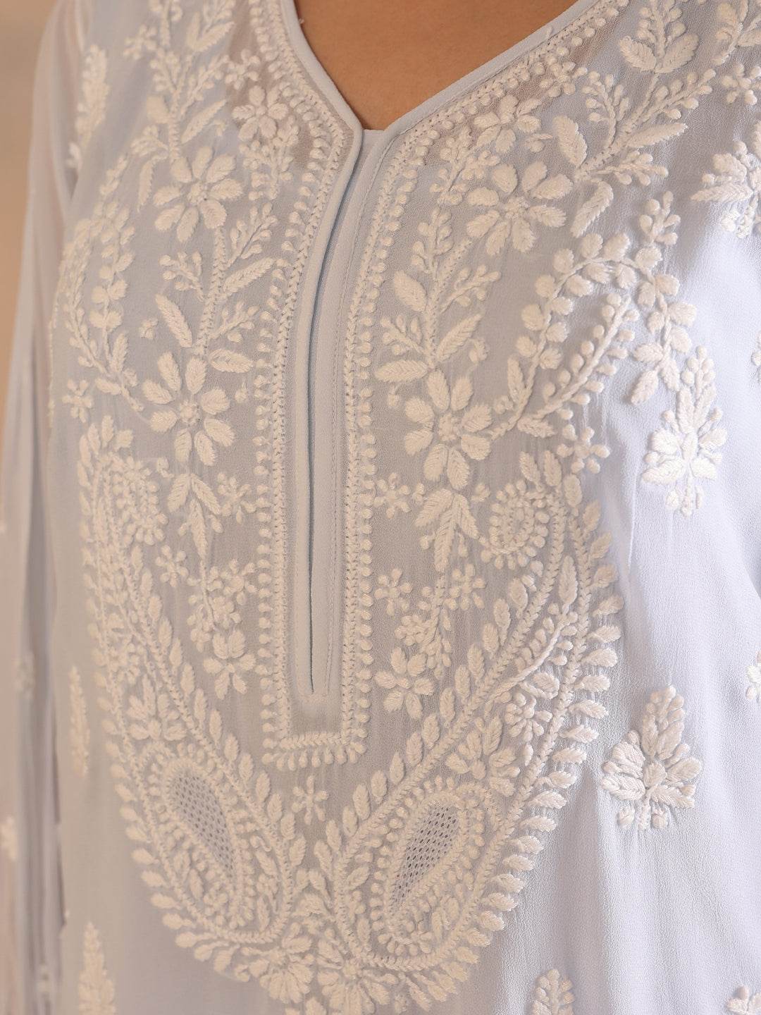 NEERA GEORGETTE KURTA - KRI CHIKANKARI