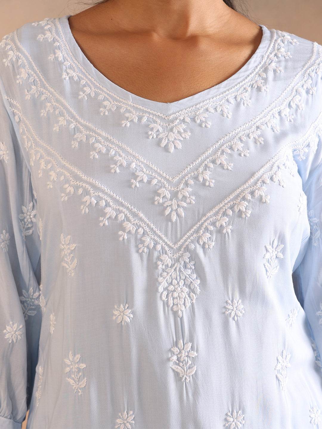 RISAL MODAL KURTA - KRI CHIKANKARI