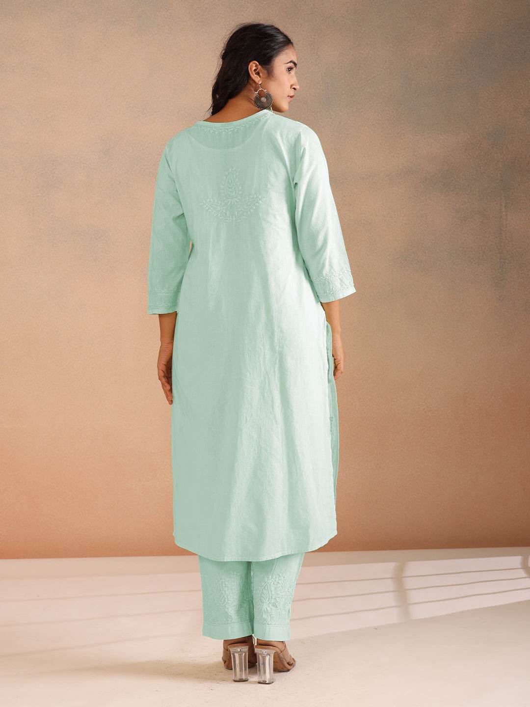 MEHEK COTTON CO-ORD SET - KRI CHIKANKARI