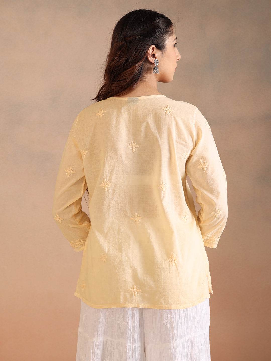 SAHRA MULMUL TOP - KRI CHIKANKARI