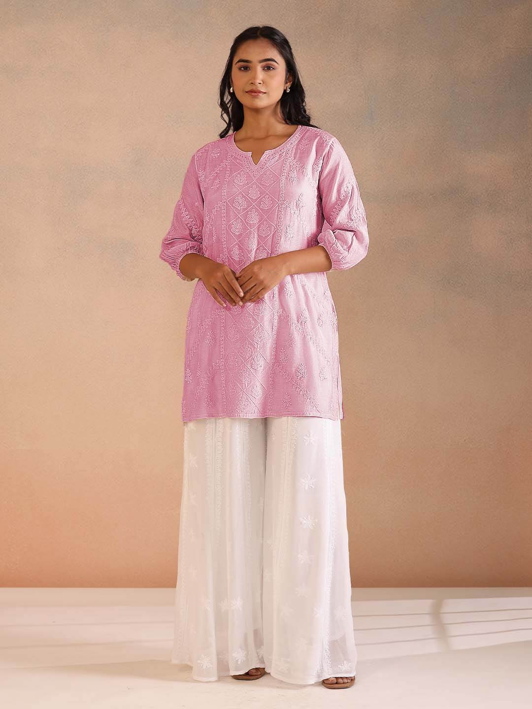 ABIRA MUSLIN TOP - KRI CHIKANKARI