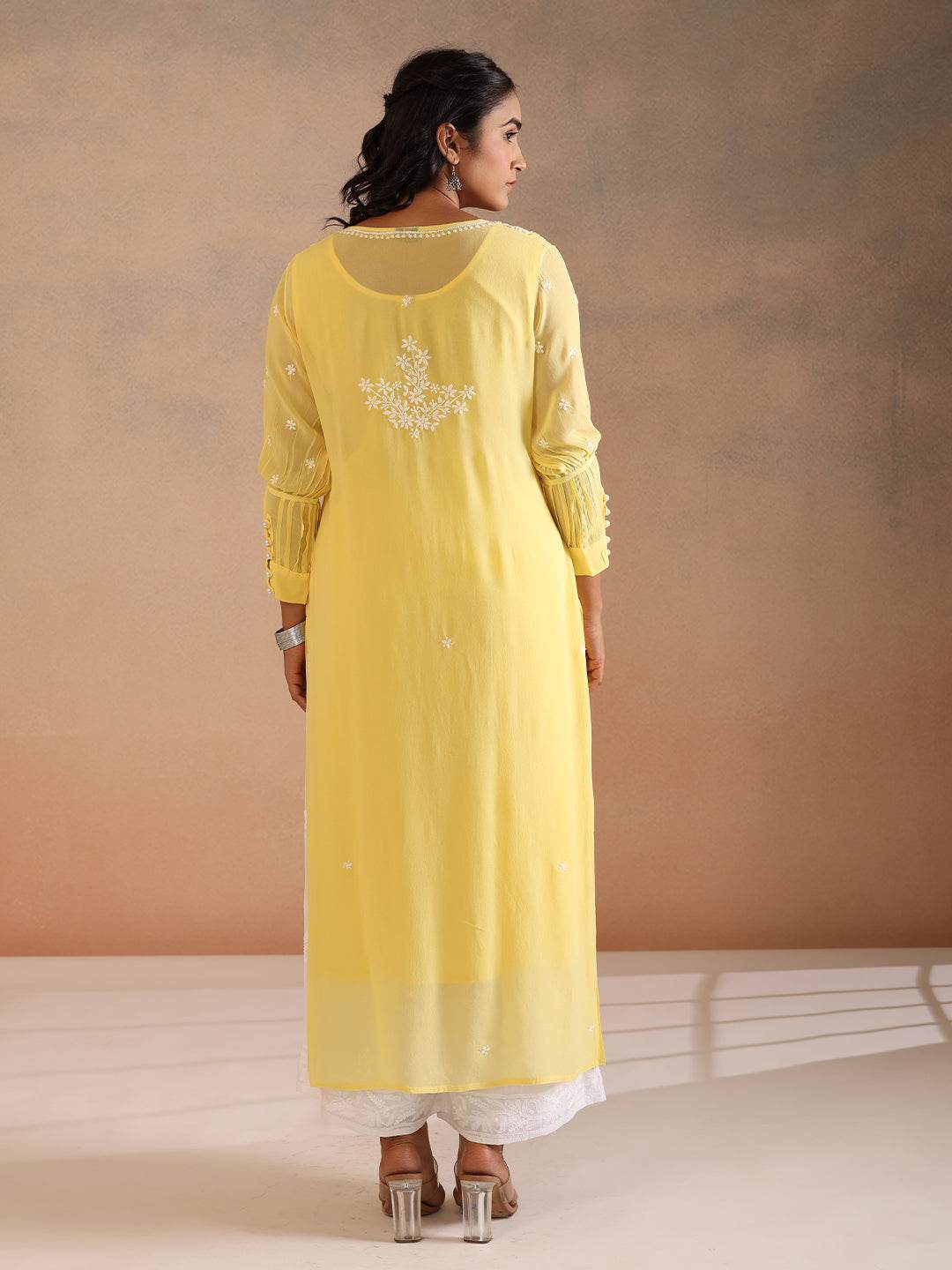 RAFINA GEORGETTE KURTA - KRI CHIKANKARI