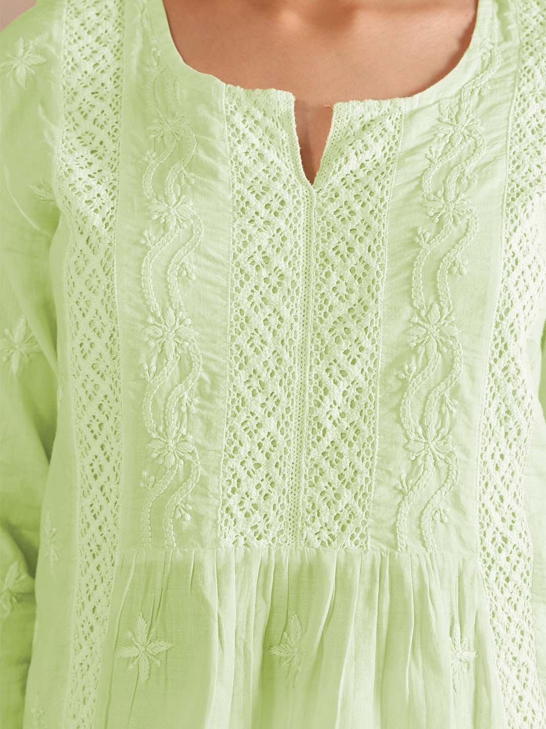 SAHRA MULMUL NEON GREEN TOP